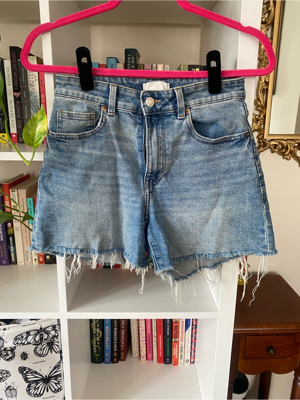 H&M Sand Washed High Rise Cutoff Shorts